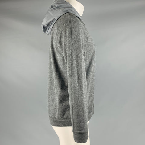 VINCE Sudadera con capucha de poliéster y algodón gris jaspeado talla M