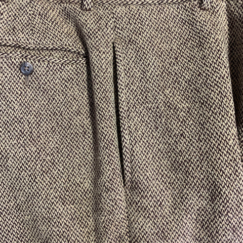 POLO by RALPH LAUREN Size 38 Regular Brown Beige Woven Virgin Wool Suit