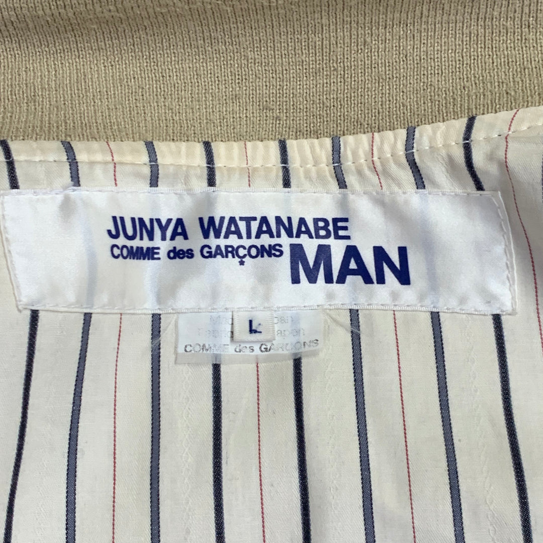 JUNYA WATANABE Size L Beige Twill Cotton Zip Up Jacket