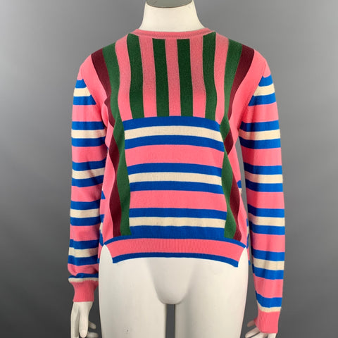 CHINTI AND PARKER Size L Pink Multi Color Cashmere Striped Pullover Womens