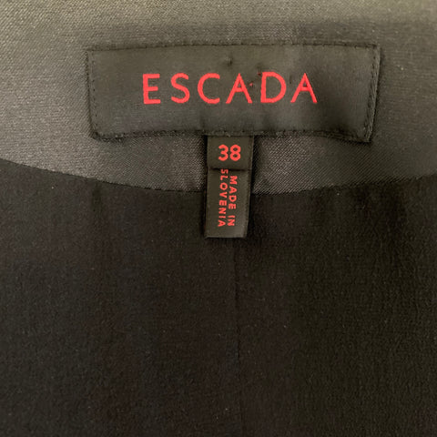 ESCADA Size 4 Black Silver Silk Blend Two Button Jacket