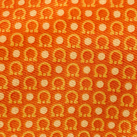 SALVATORE FERRAGAMO Orange Cream Gancini Logo Silk Tie