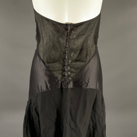 LA PERLA Size 6 Black Silk Camisole Mini Dress