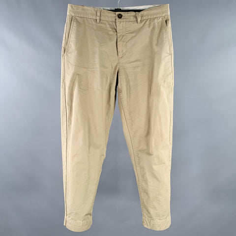 MAISON KITSUNE Size 29 Tan Twill Cotton Flat Front Casual Pants