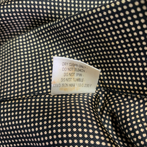 GUCCI Size M Black Gold Dots Silk Button Up Long Sleeve Shirt