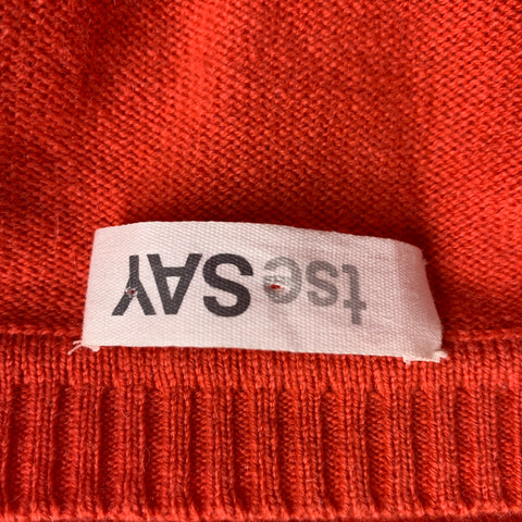 TSESAY Talla M Top casual sin mangas de punto coral naranja