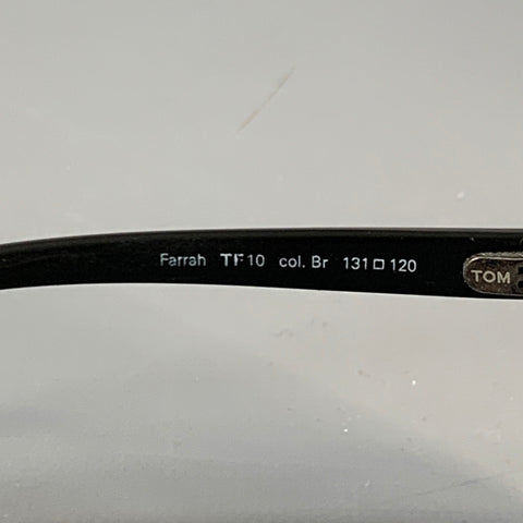 TOM FORD Farrah Black Silver Acetate Shield Sunglasses