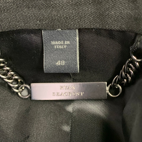BURBERRY PRORSUM Size 38 Black Wool Notch Lapel Sport Coat Blazer