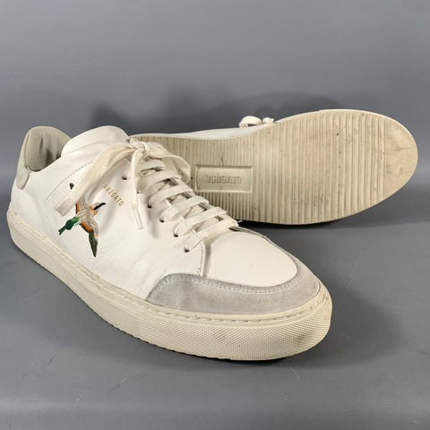 AXEL ARIGATO Size 14 White Embroidery Leather Lace Up Sneakers