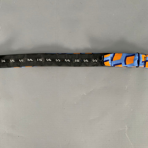 SEAWARD AND STEARN Blue Orange Squares Silk Bow Tie
