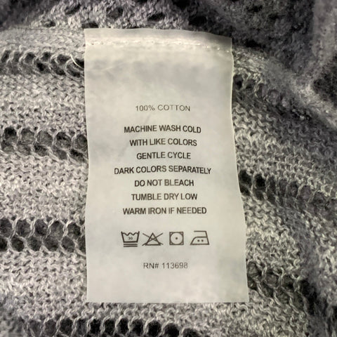 MARGARET OLEARY Haut décontracté à manches longues en tricot gaufré de coton gris, taille M