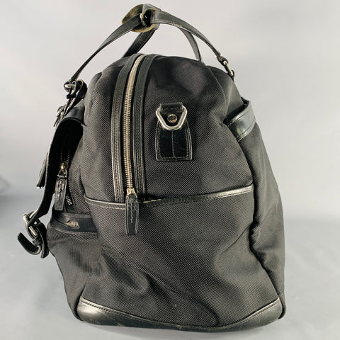 TUMI Black Nylon Leather Top Handles Duffle Bag