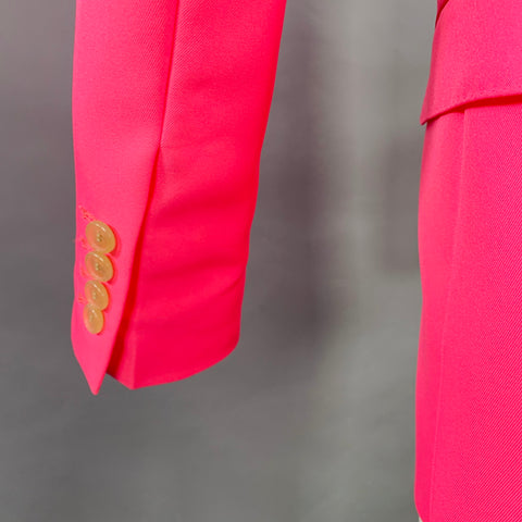 WALTER VAN BEIRENDONCK SS22 Size XS Pink Neon Twill Polyester Sport Coat