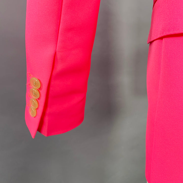 WALTER VAN BEIRENDONCK SS22 Size XS Pink Neon Twill Polyester Sport Coat