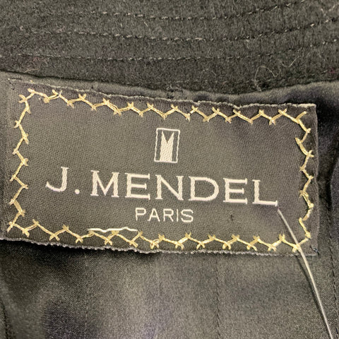 J.MENDEL Size 6 Black Brown Open Front Vest