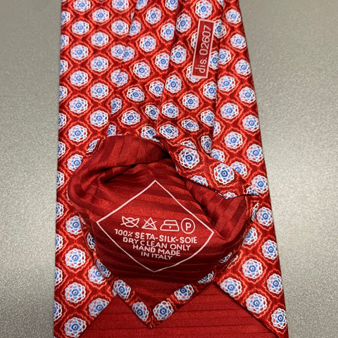 BRIONI Red White Floral Silk Tie