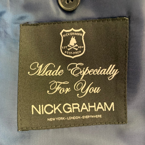 NICK GRAHAM Size 38 New York Cut Burgundy Black Checkered Polyester Blend Shawl Collar Tuxedo Jacket