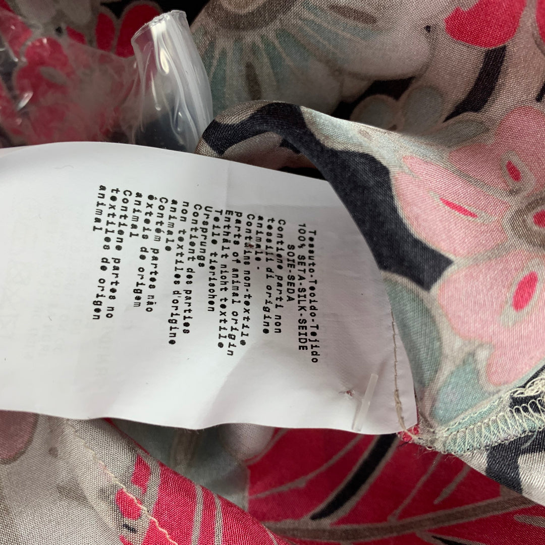 ARMANI COLLEZIONI Taille 6 Haut décontracté à manches longues en soie multicolore