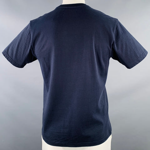 KOOPLES x SPORT Size L Navy Blue White Skull Embroidery Short Sleeve T-shirt