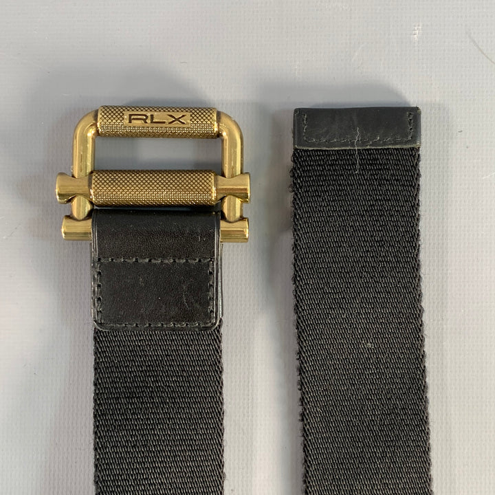 RLX by RALPH LAUREN Size One Size Black Gold Canvas Belt