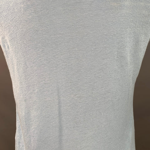 ORLEBAR BROWN Size L Blue Linen Jersey Tailored Fit Short Sleeve Polo