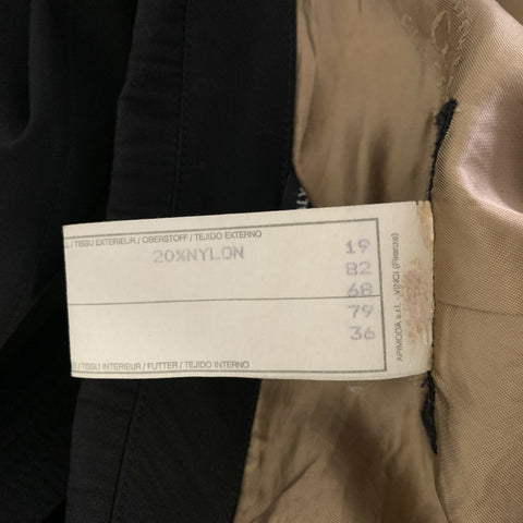 GIORGIO ARMANI Size 42 Black Wool & Nylon Trench Coat