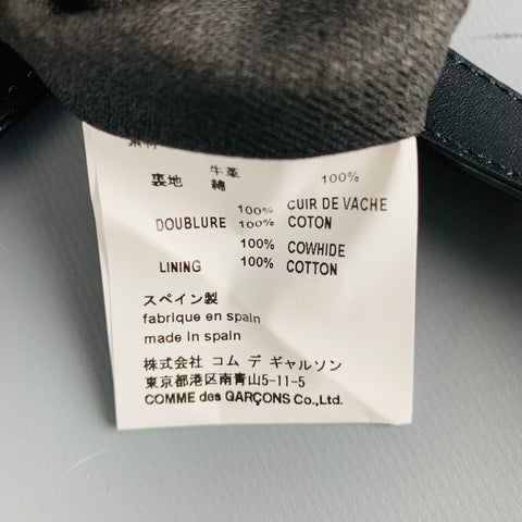 COMME des GARCONS Black White Logo Cowhide Leather Tote Bag