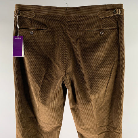 RALPH LAUREN Size 36 Brown Corduroy Cotton Straight Leg Pants