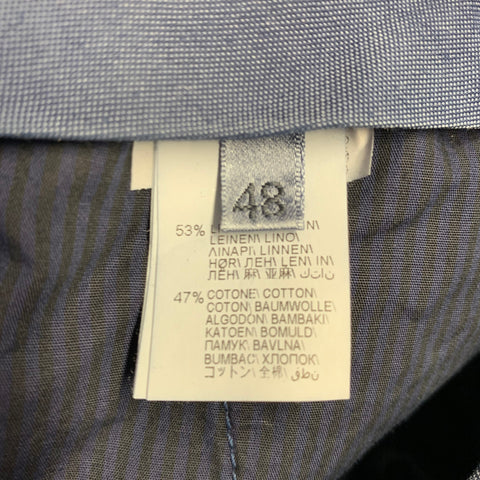 BRUNELLO CUCINELLI Size 32 Blue Linen Cotton Flat Front Casual Pants