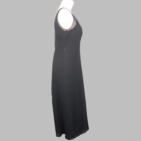 ARMAND VENTILO Size 4 Navy Chiffon Shift Evening Dress