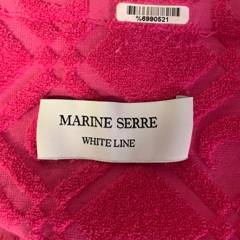 MARINE SERRE Size L Pink Terry Cotton Blend Camp Short Sleeve Shirt