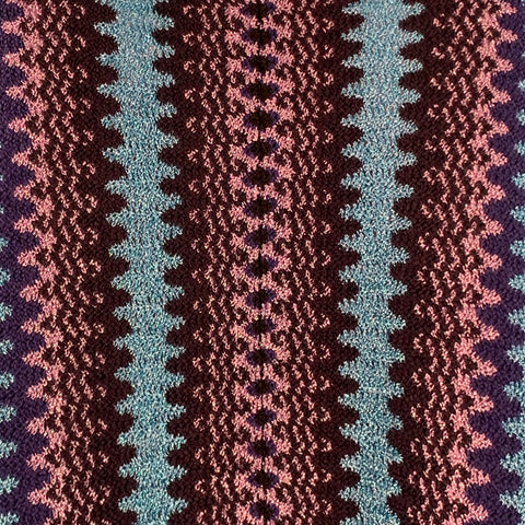 MISSONI Size S Blue Multi Color Wool Blend Geometric Fringed Poncho Cape