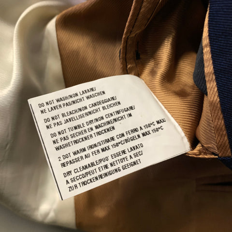 PAUL SMITH Chest Size 40 Blue Navy Color Block Wool Notch Lapel Sport Coat