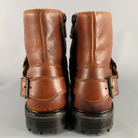 BELSTAFF Size 8 Trialmaster Brown Leather Side Zipper Boots
