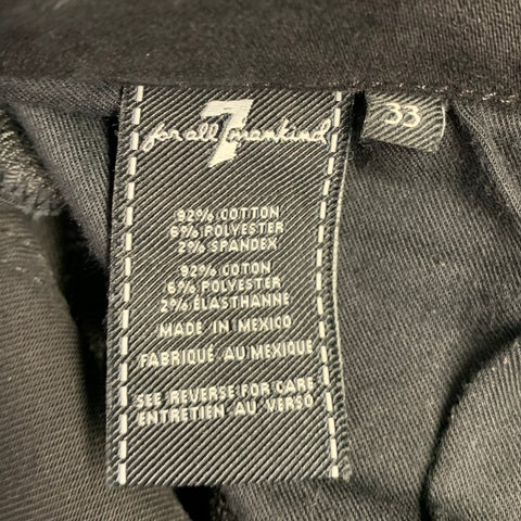 7 FOR ALL MANKIND Size 33 Black Cotton Blend Slim Straight Jeans