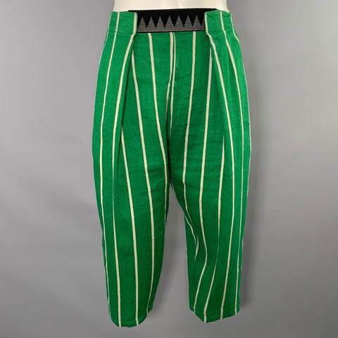 KAPITAL Size S Green White Stripe Casual Pants