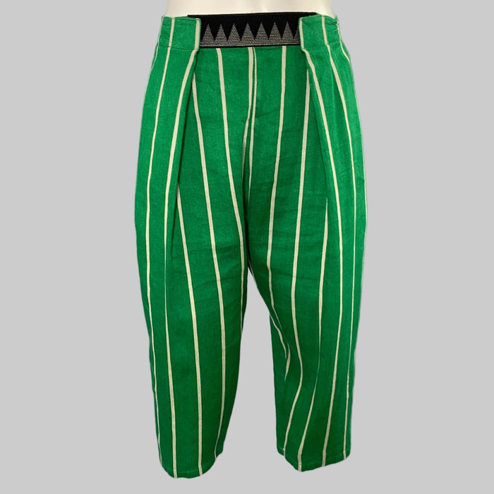 KAPITAL Size S Green White Stripe Casual Pants