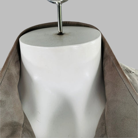 BOTTEGA VENETA Size 42 Grey Suede Zip Up Jacket