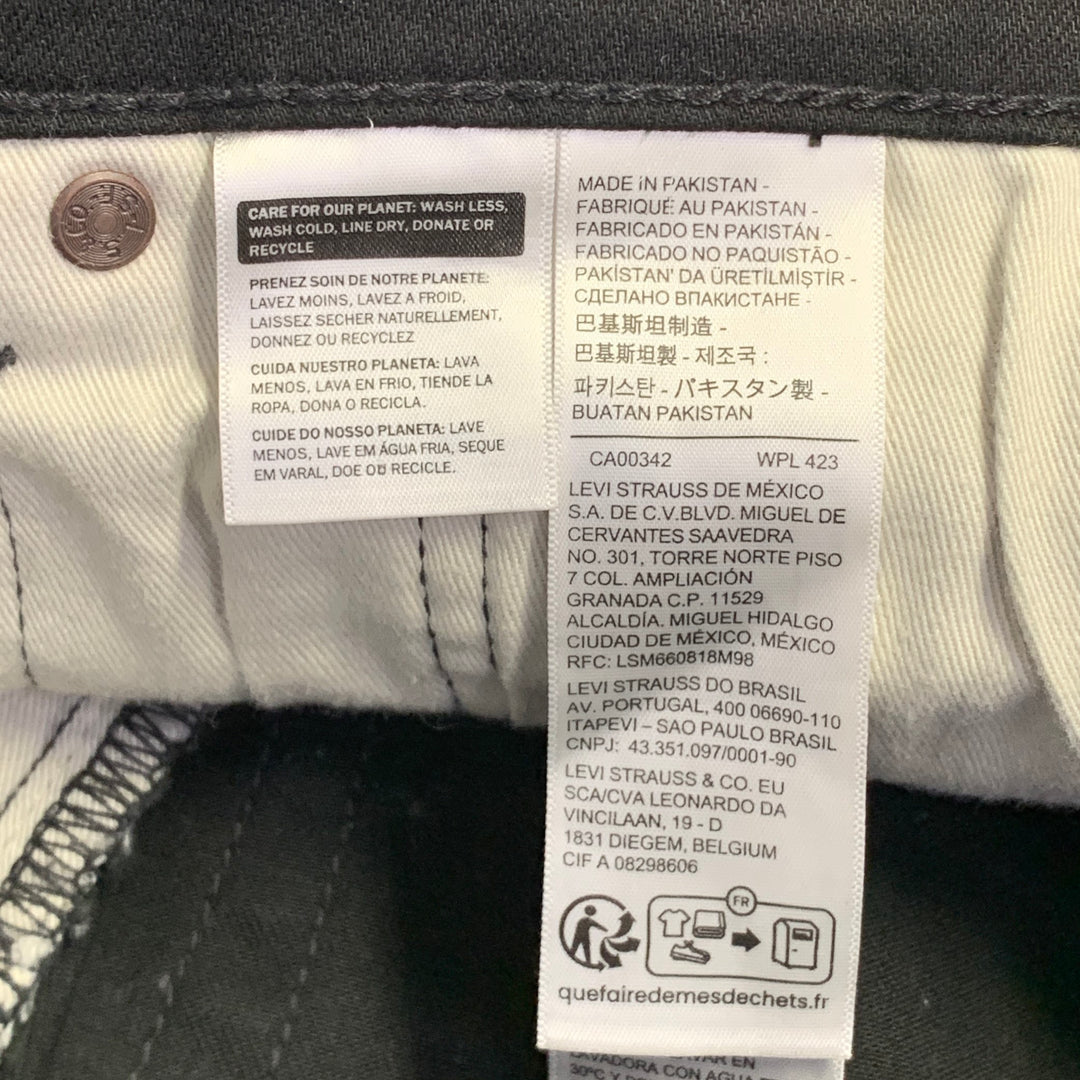 LEVI STRAUSS Size 32 Black Twill Cotton Blend Straight Zip Fly Jeans