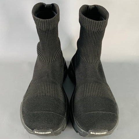 BALENCIAGA Size 13 Speed 3.0 Black Polyester Blend Knit Sock Sneakers