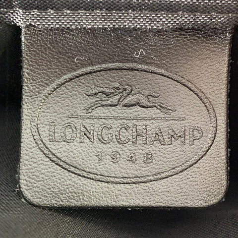 LONGCHAMP Black Canvas Faux Leather Shoulder Handbag