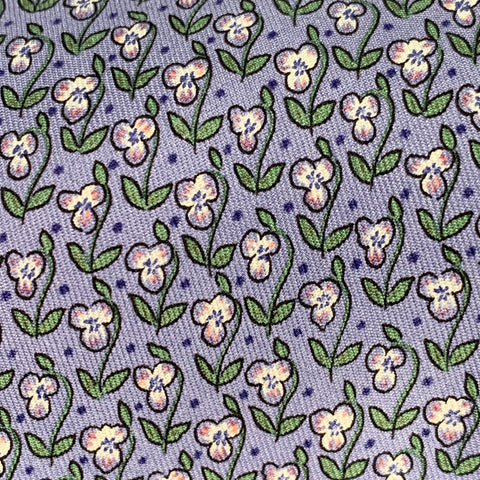 HERMES Blue Lavender Floral Silk Tie