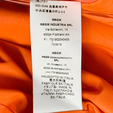 MSGM Size 6 Orange Wool Peak Lapel Jacket Blazer