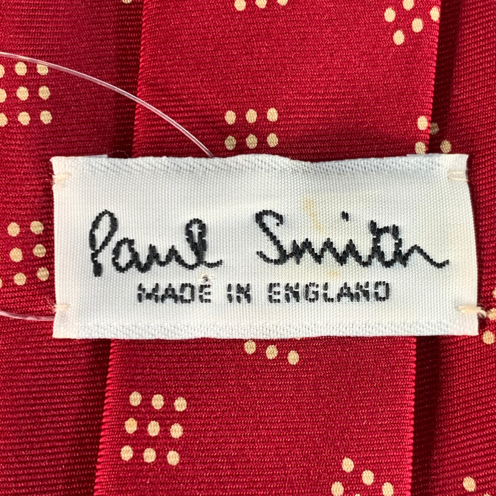 PAUL SMITH Red Beige Dots Silk Tie
