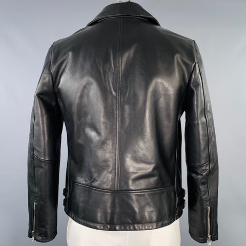 BLDWN Size L Black Leather Motorcycle Jacket