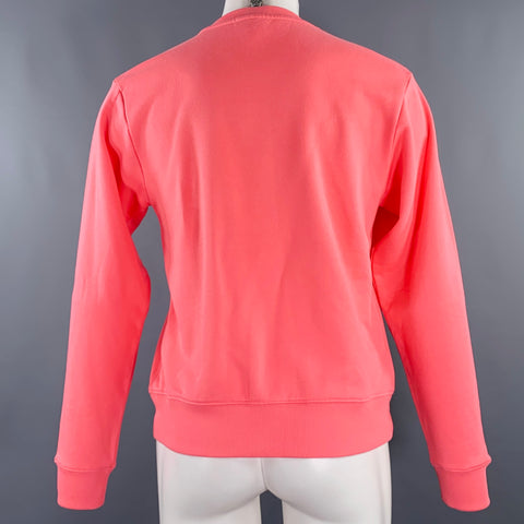 DRIES VAN NOTEN Size S Pink Coral Cotton Crew Neck Sweatshirt