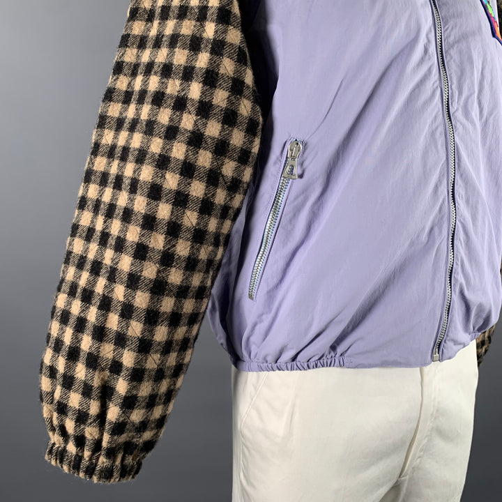 GUCCI Size 48 Purple Dans Le Vert Wool Polyamide Jacket