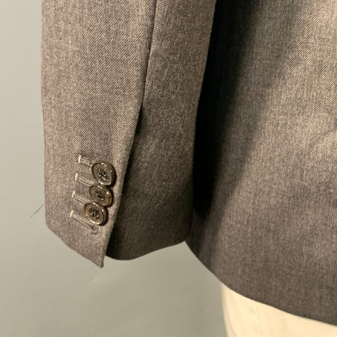 VIKTOR & ROLF Size 42 Regular Black Charcoal Wool Peak Lapel Sport Coat