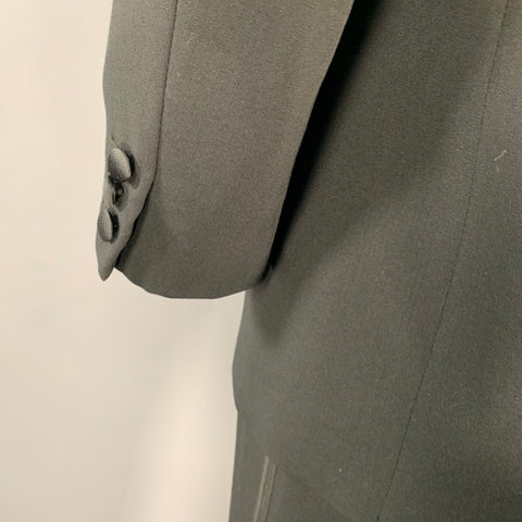 GIORGIO ARMANI Size 38 Black Wool Single Button Tuxedo