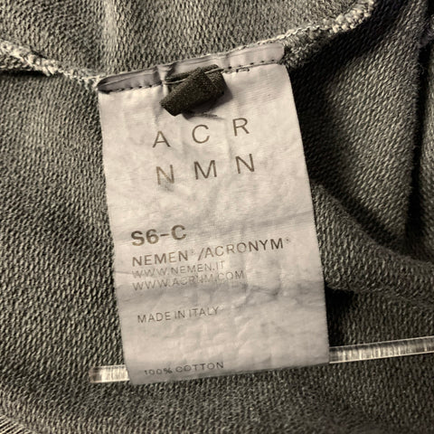 ACRONYM Size L Grey Charcoal Wash Cotton Crew-Neck Sweatshirt